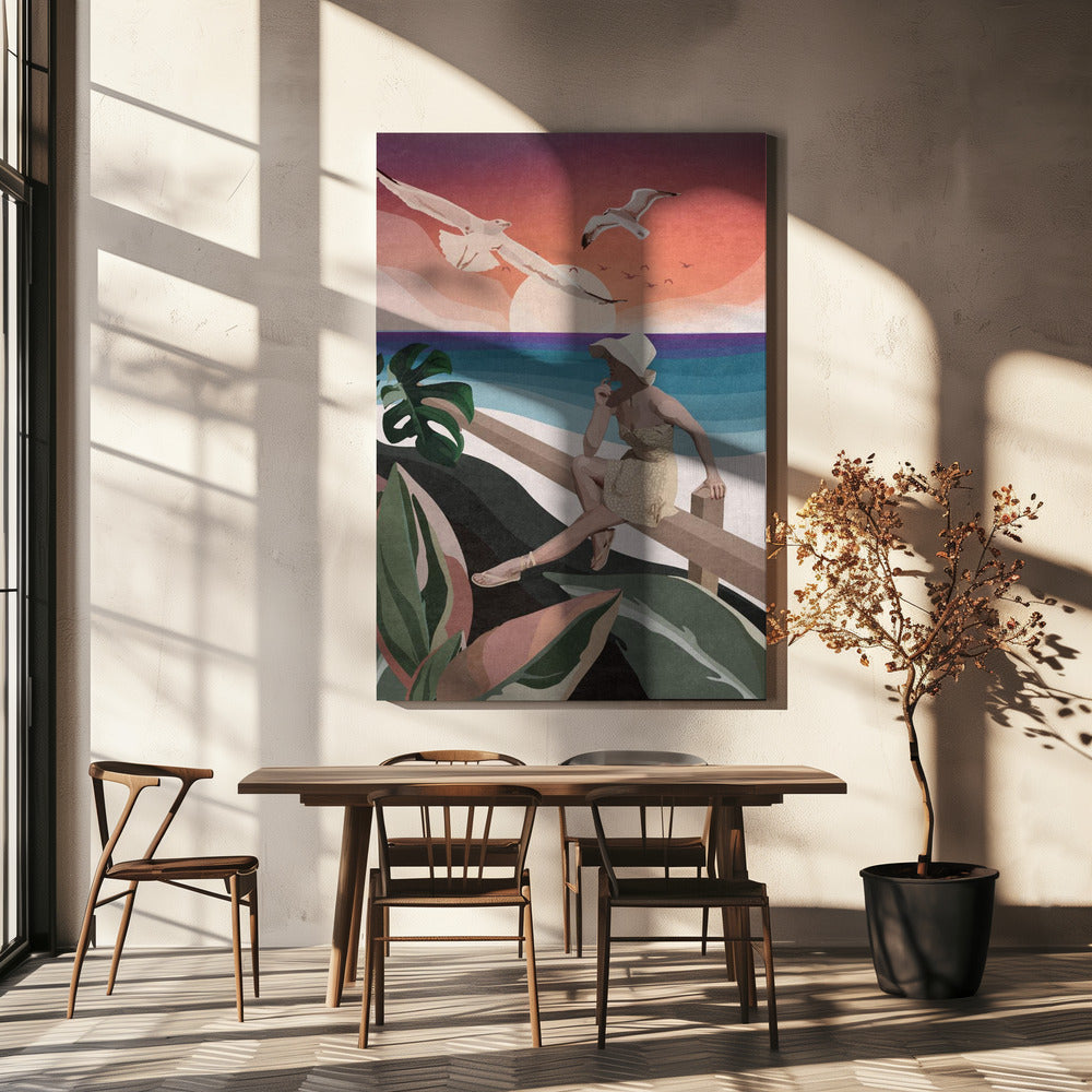 Overpeinzingen aan zee | Canvas