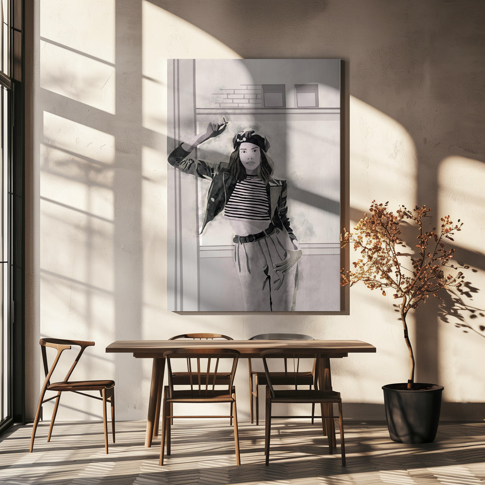 Smoking Woman 4x5 Print By Bohonewart | Canvas