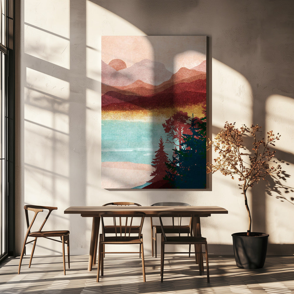 Mistige bergdag | Canvas