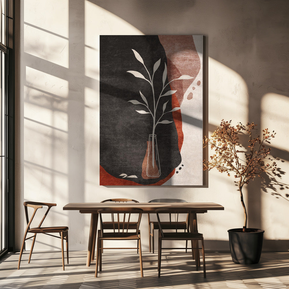 Vase and Leaves | Canvas