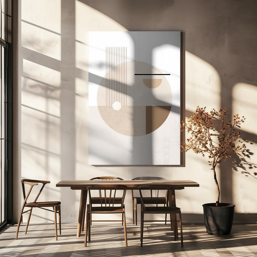 Neutrale halve cirkels poster | Canvas