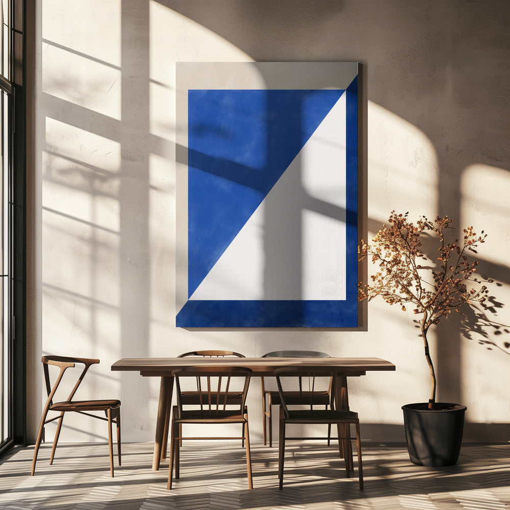 Blauw Geometrisch Spel | Canvas