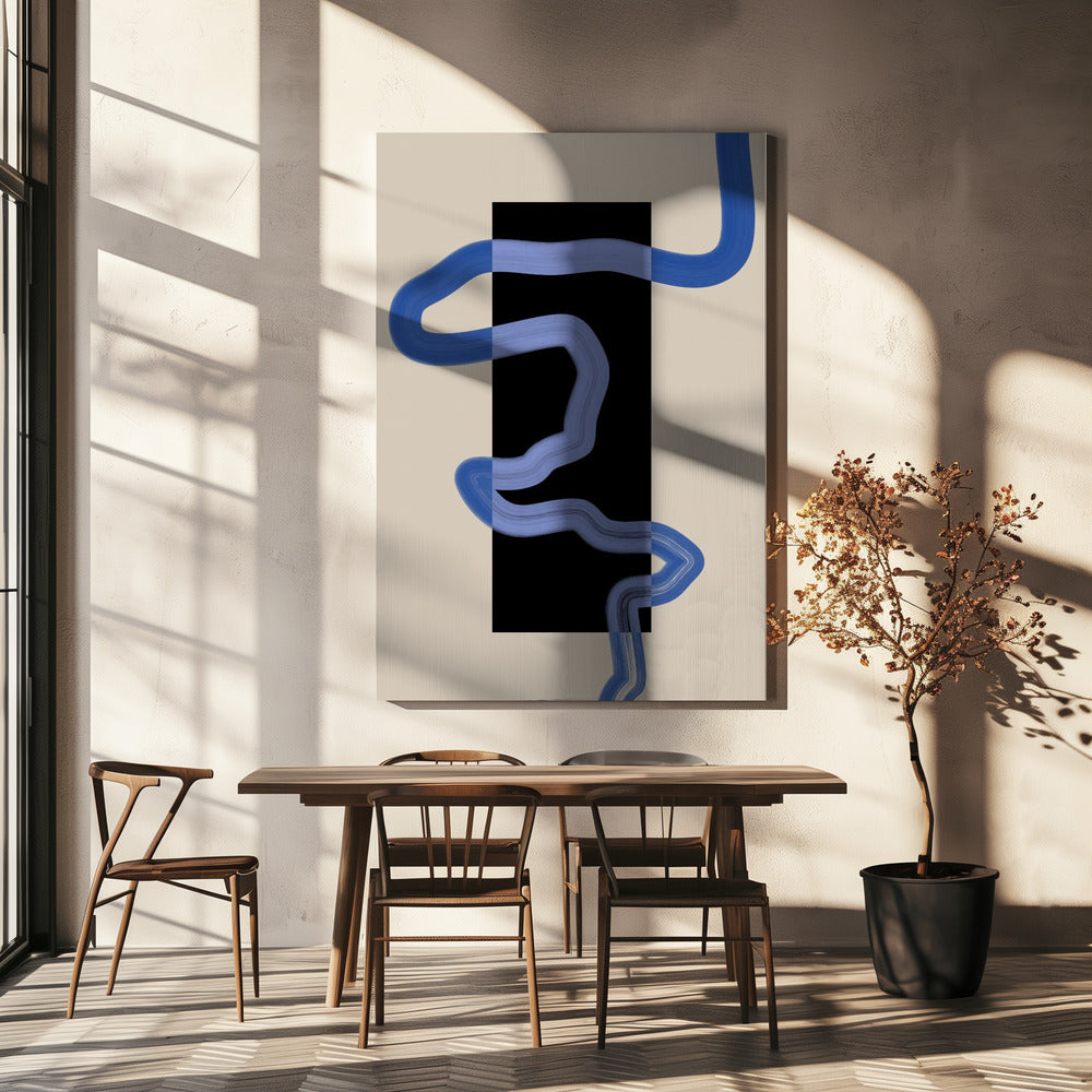 Blauwe padstroom | Canvas