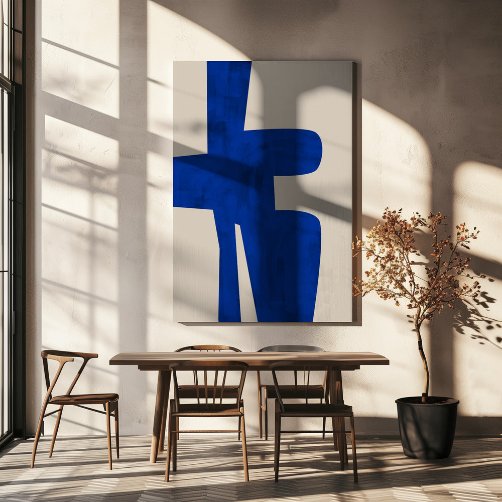 Blauwe Harmonie Vorm | Canvas