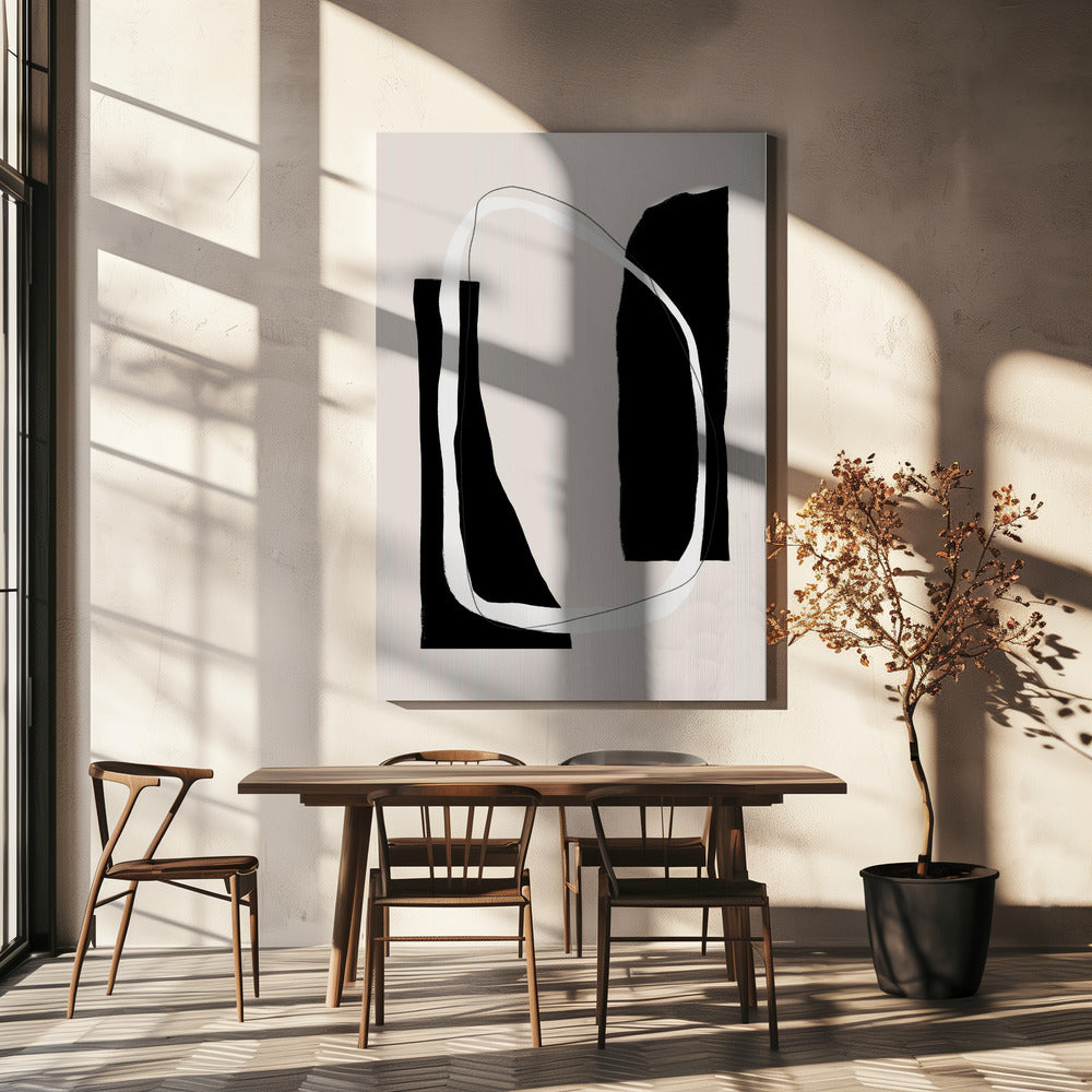 Monochrome geometrische vormen | Canvas