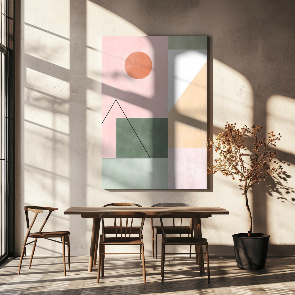 Pasteltinten met minimalistische vormen | Canvas