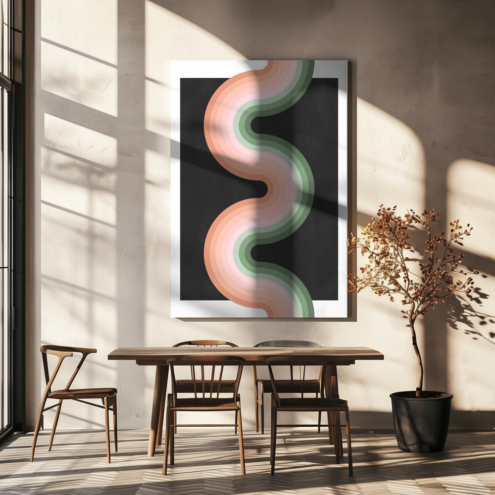 Golvend patroon met gelaagde pasteltinten | Canvas