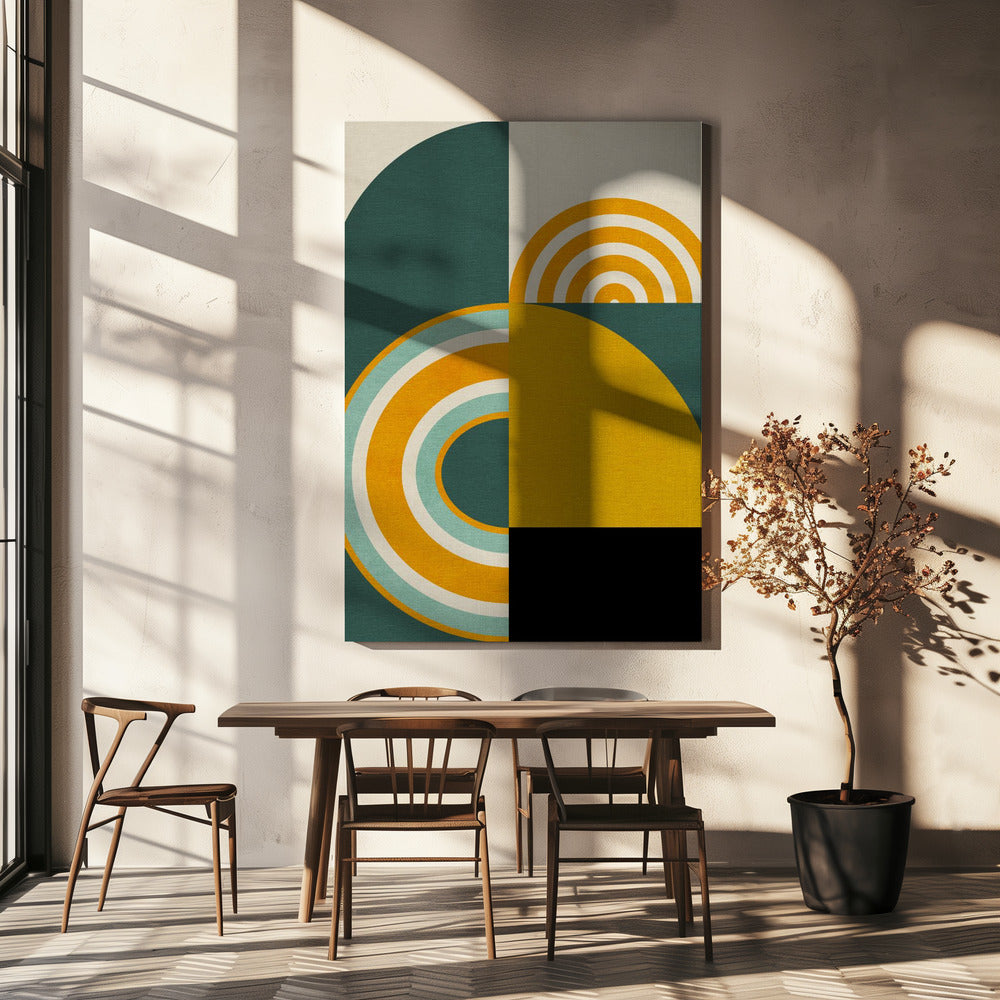 Regenboog Plus Vormen8 | Canvas