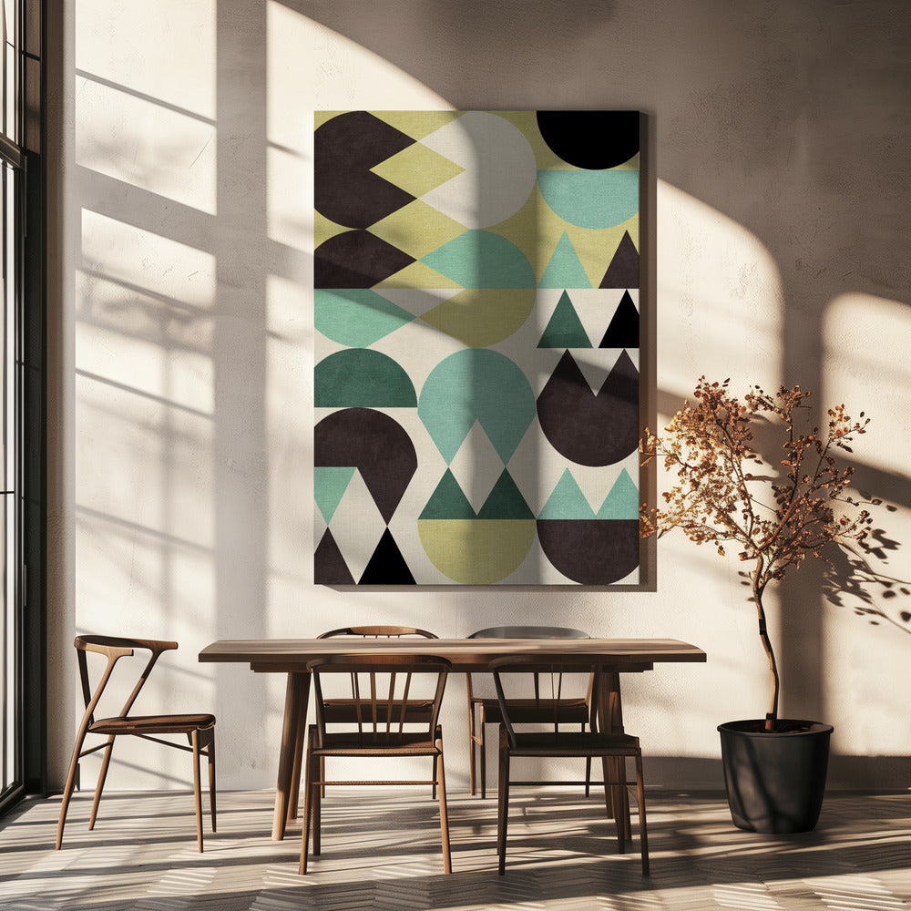Regenboog Plus Vormen6 | Canvas