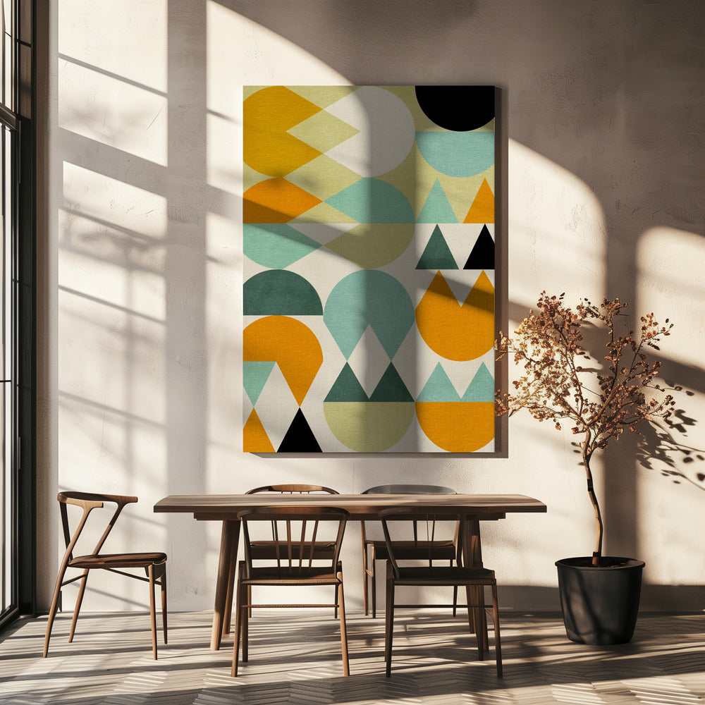 Regenboog Plus Vormen5 | Canvas