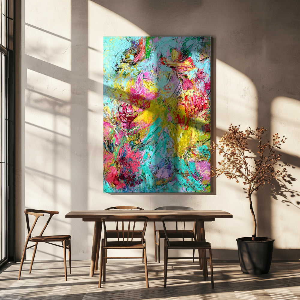 Expressionistisch kleurrijk abstract | Canvas