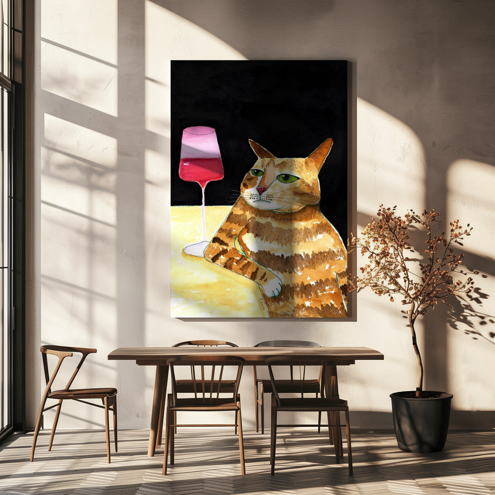 Kattenvrijdagavonddrankjes Wijn Grappige kattenhumor | Canvas