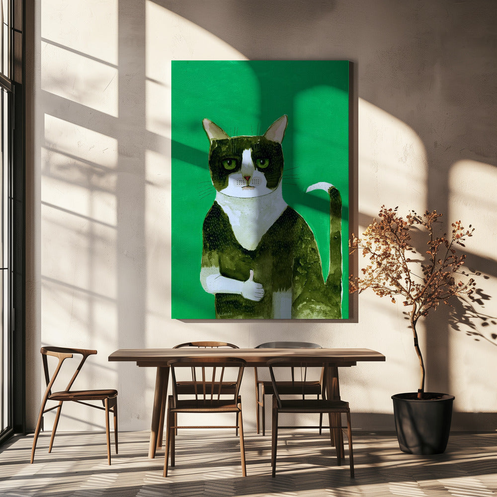Tuxedo Cat Duimen Omhoog | Canvas