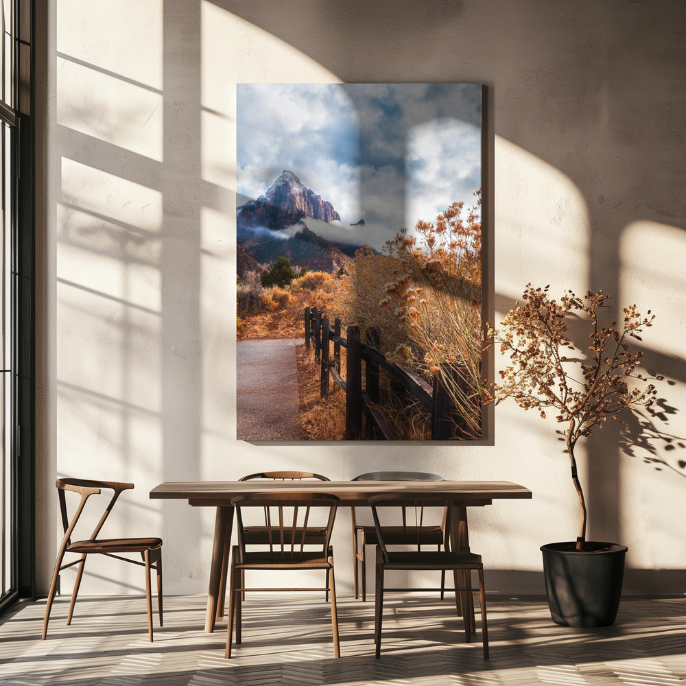 Het pad naar de rots | Canvas