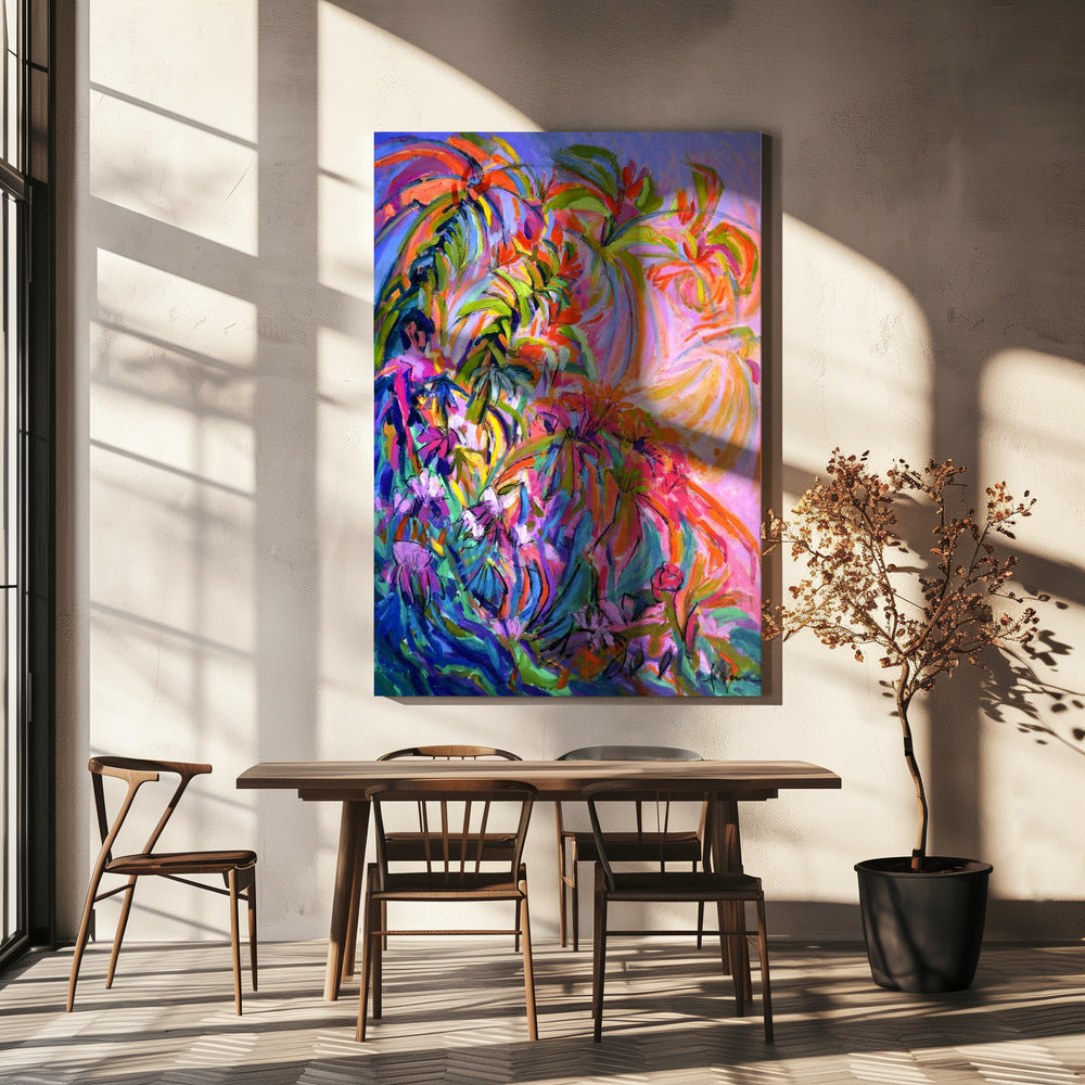 Stralend bloemenballet | Canvas