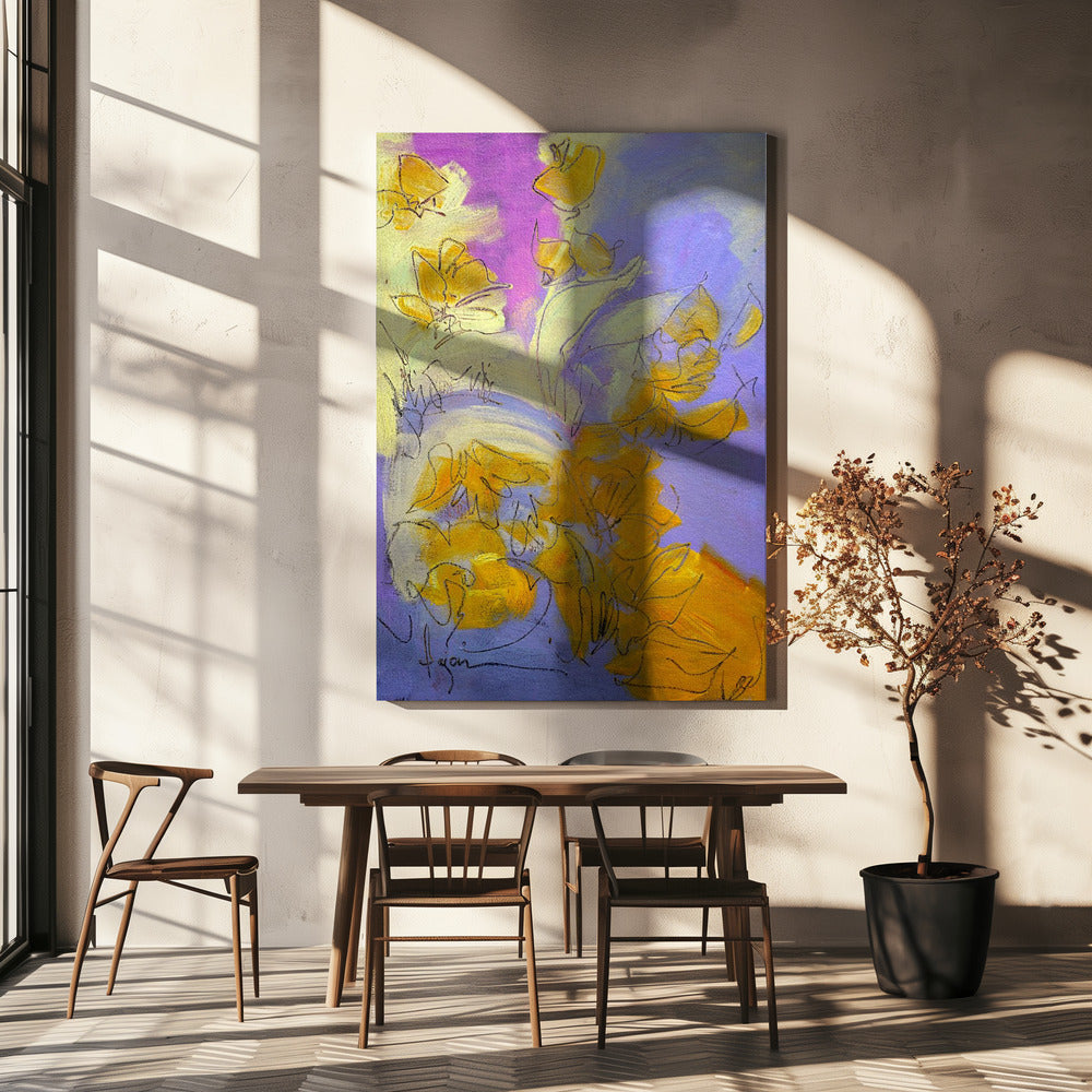 Gouden Bloesem Gloed | Canvas