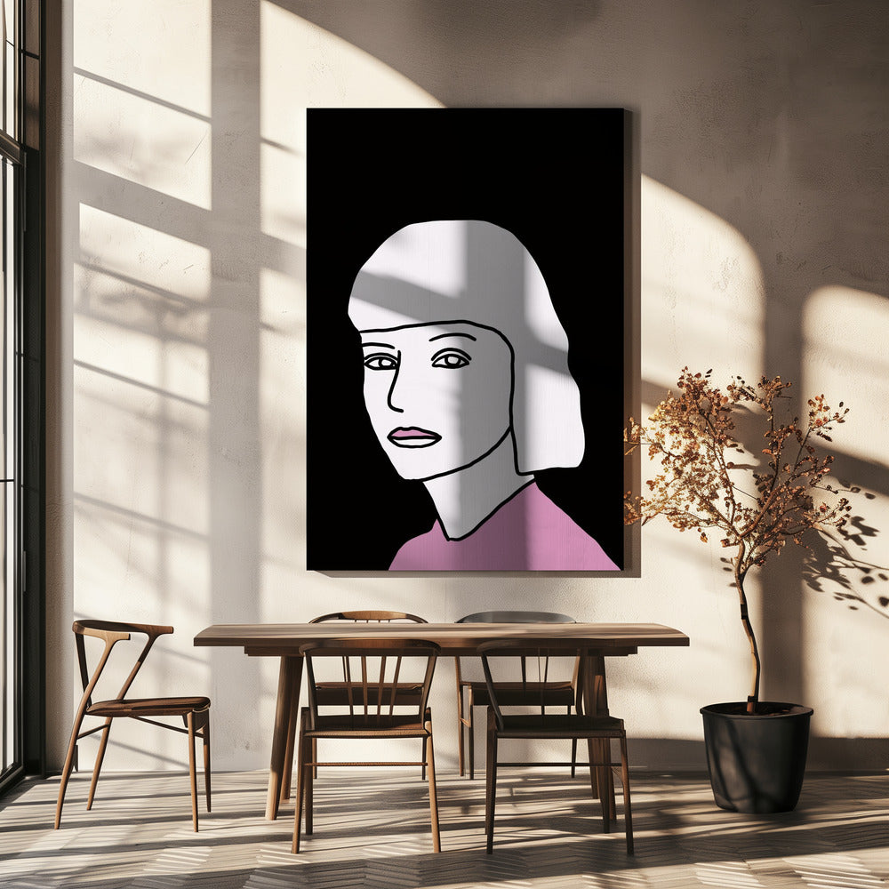 De look in roze en zwart | Canvas