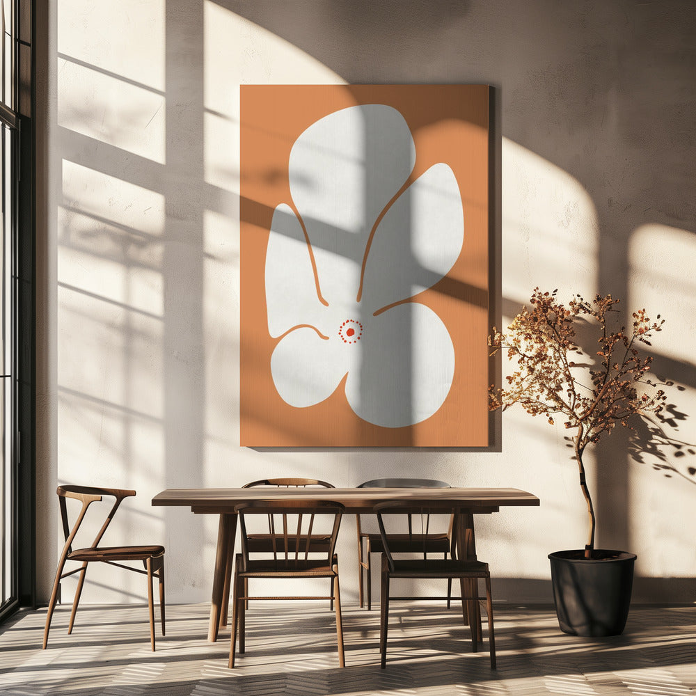 Witte Klaprozen Bloem | Canvas
