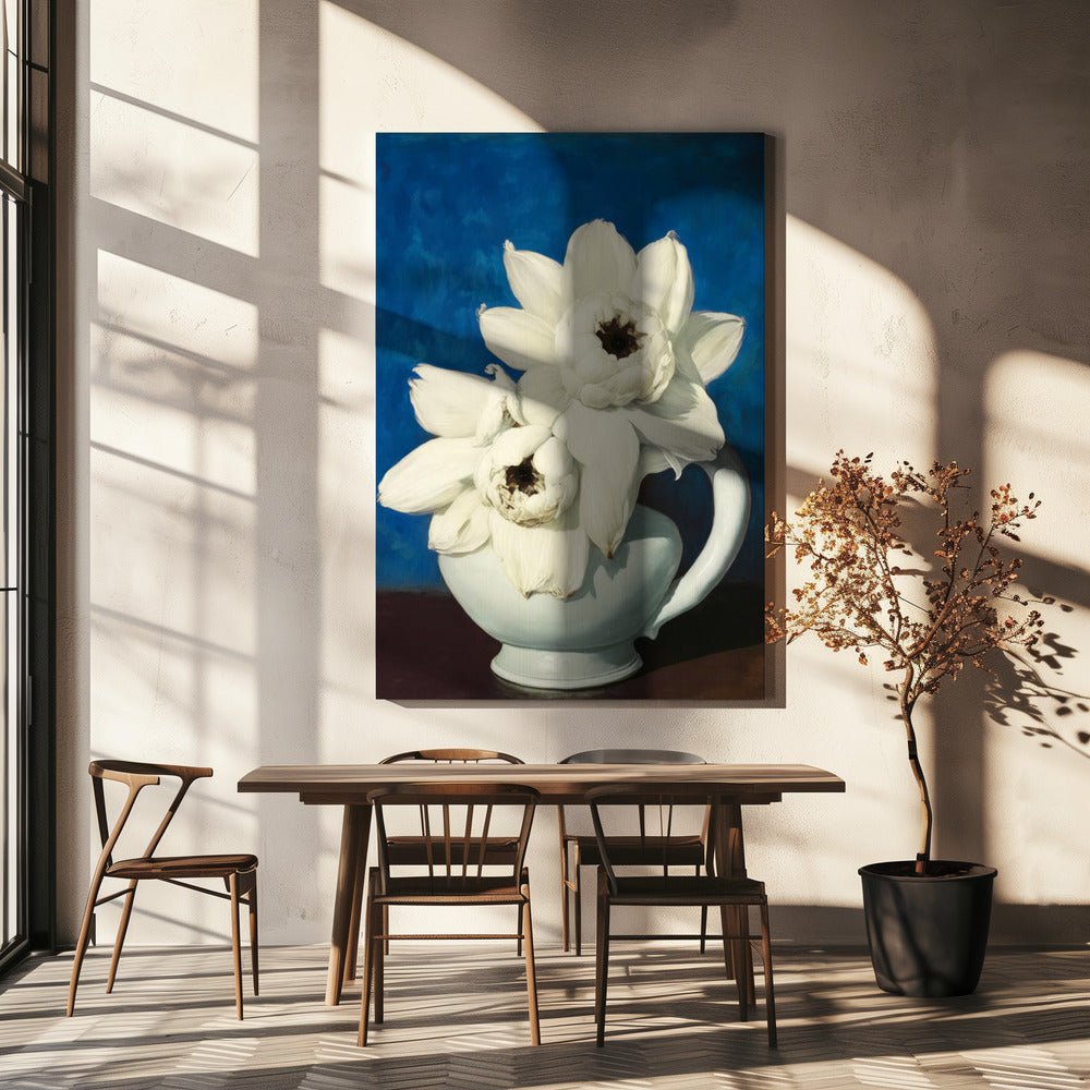 Witte Bloemblaadjes Symfonie | Canvas
