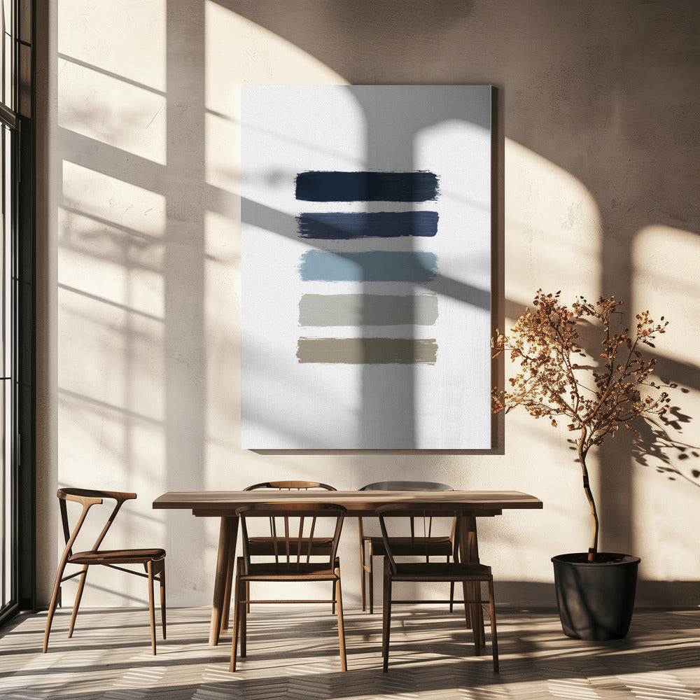 Blue & Taupe Stripes | Canvas