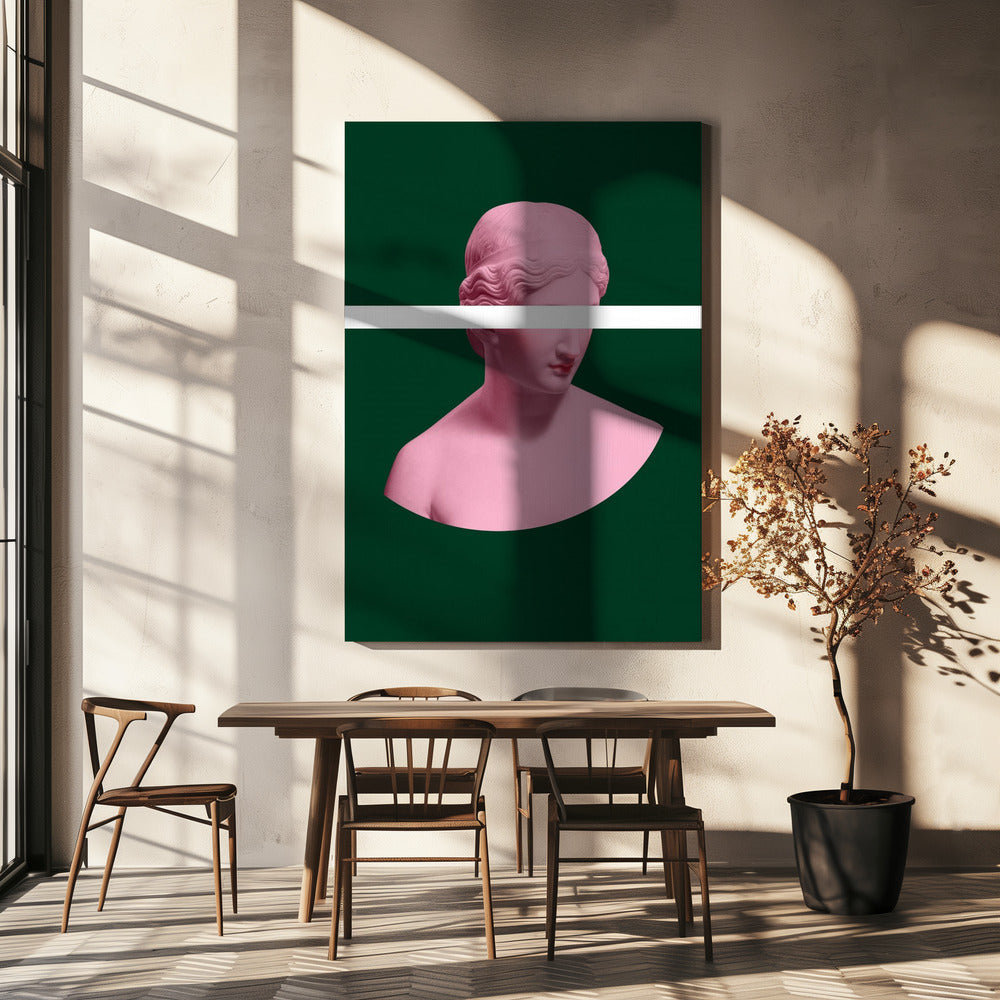 Roze en groene Artemis | Canvas