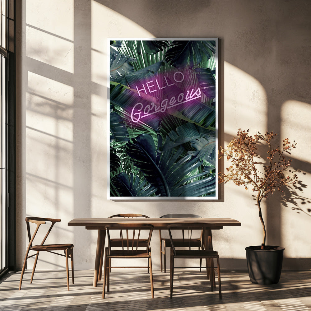 Neon Jungle Groet | Canvas
