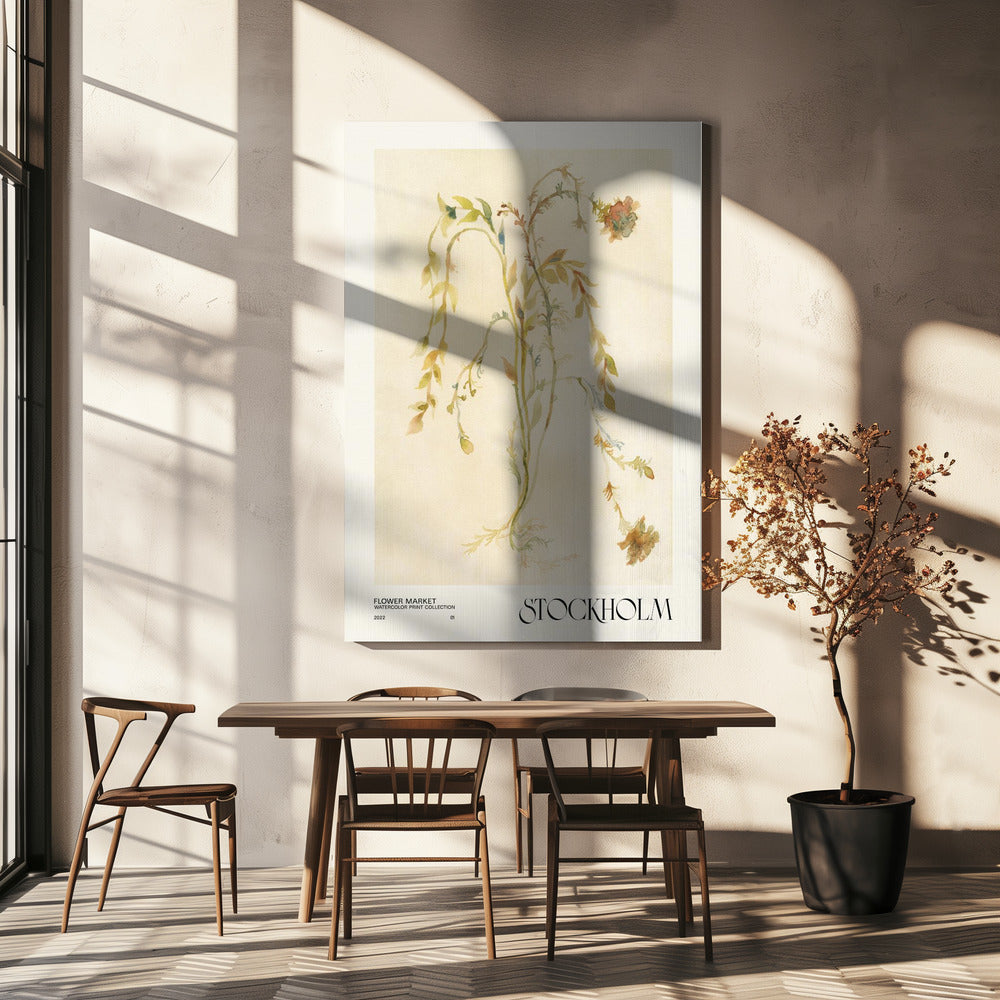 Collectie aquarelprints. Bloemenmarkt - Stockholm | Canvas