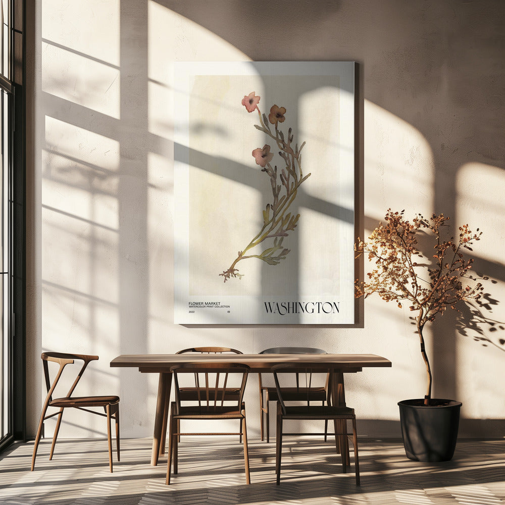 Watercolor print collection. Flower market - Washington | Canvas