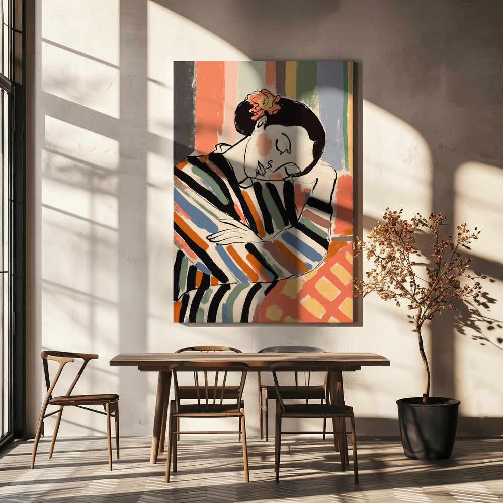 Gestreepte sereniteit | Canvas