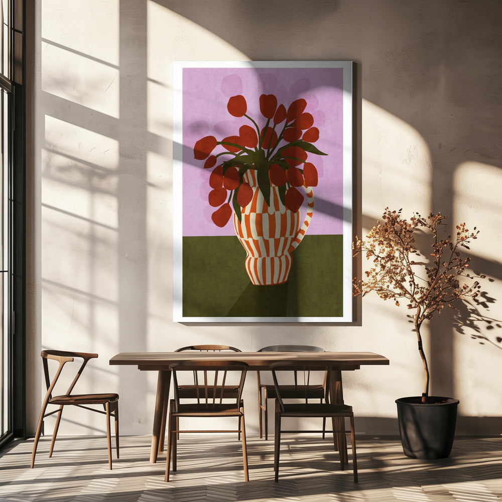 Bold Tulips in Vase | Canvas