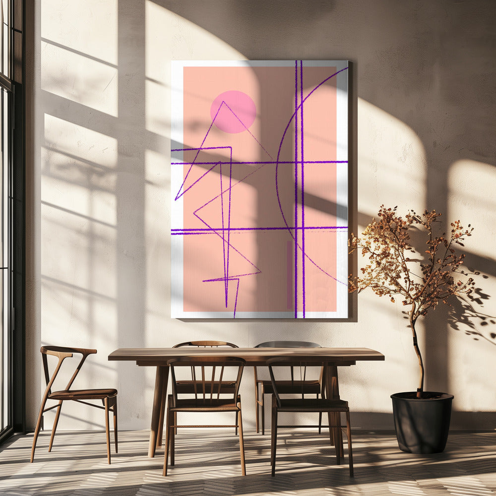 Roze Geometrische Dans | Canvas