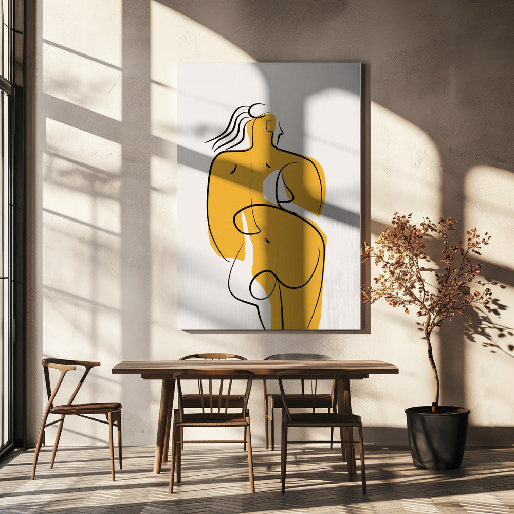 Lijnen en curven in naakt | Canvas