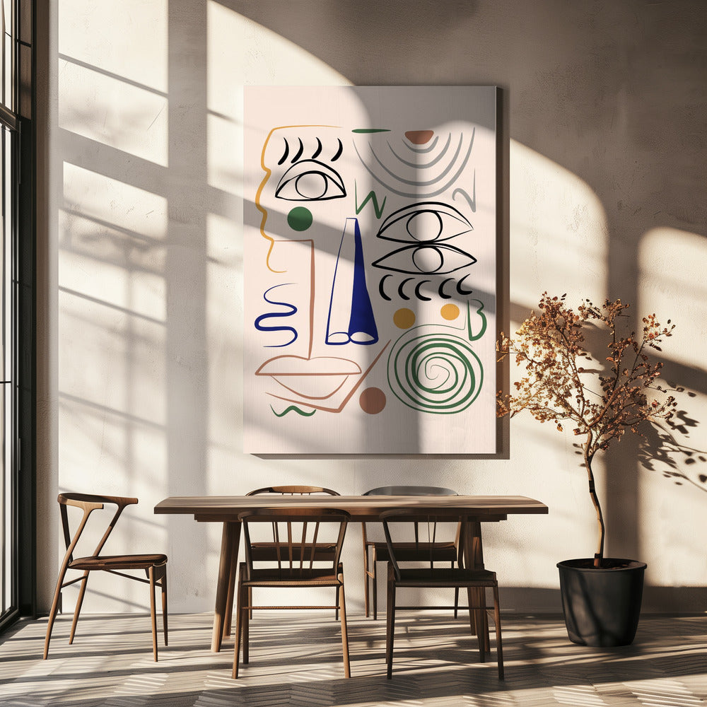 Lijnkunst Bizar | Canvas