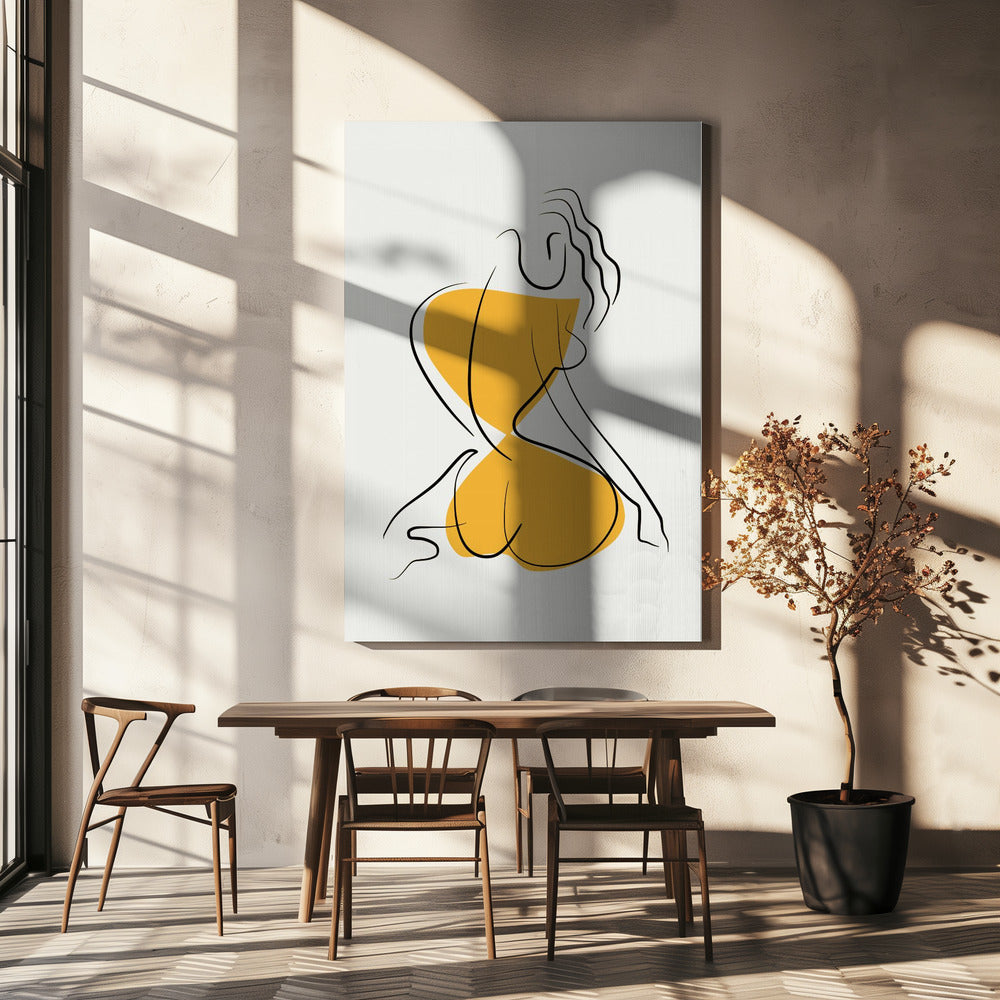 Minimalistische lijnkunst naakt | Canvas