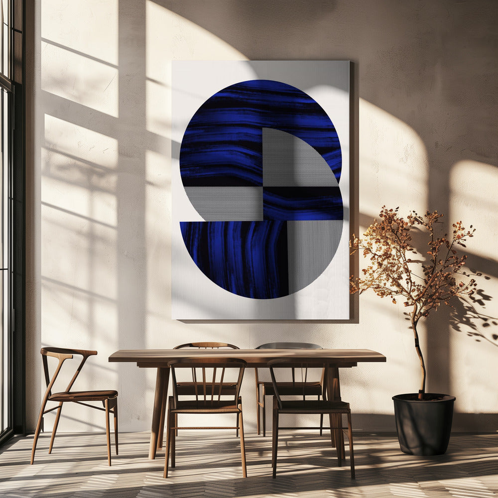 Scandinavisch in blauw en zwart 2 | Canvas