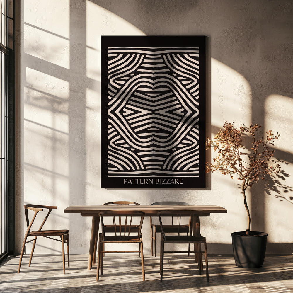 Zwart patroon Bizar | Canvas