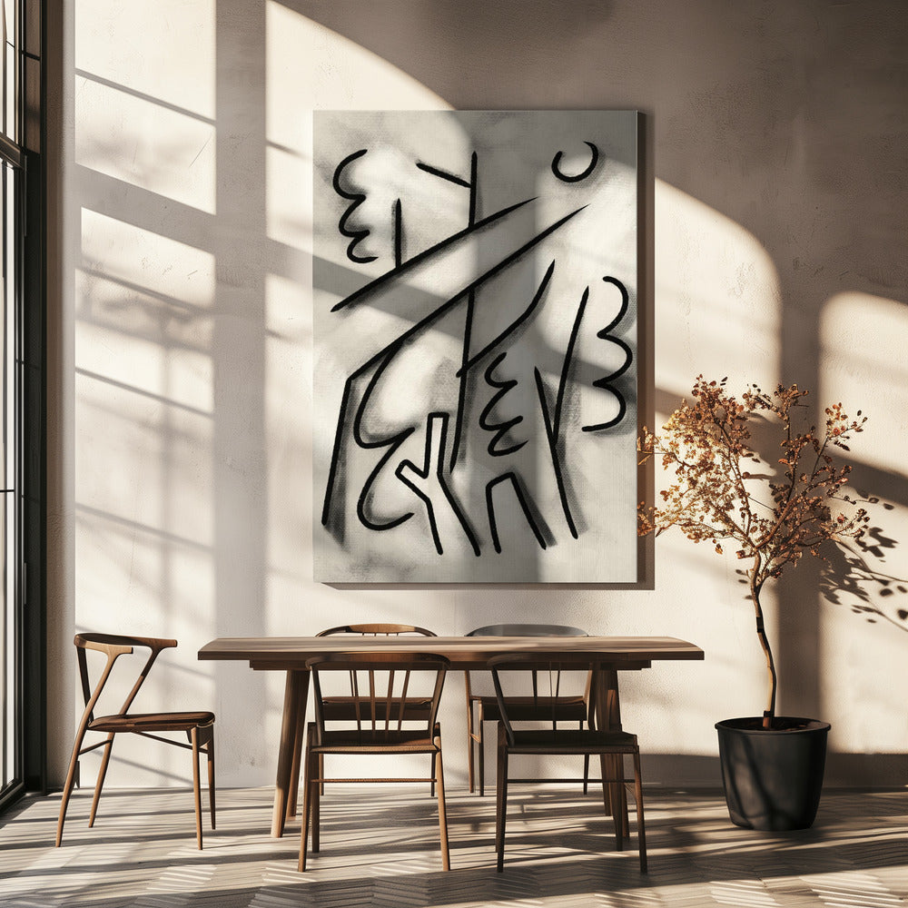 Dikke zwarte lijnen | Canvas