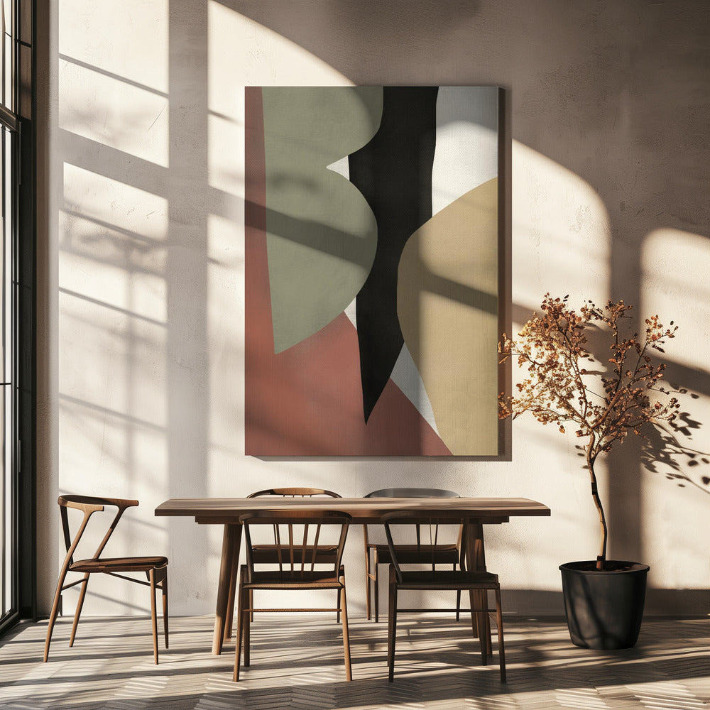 Tropische abstracte vormen | Canvas