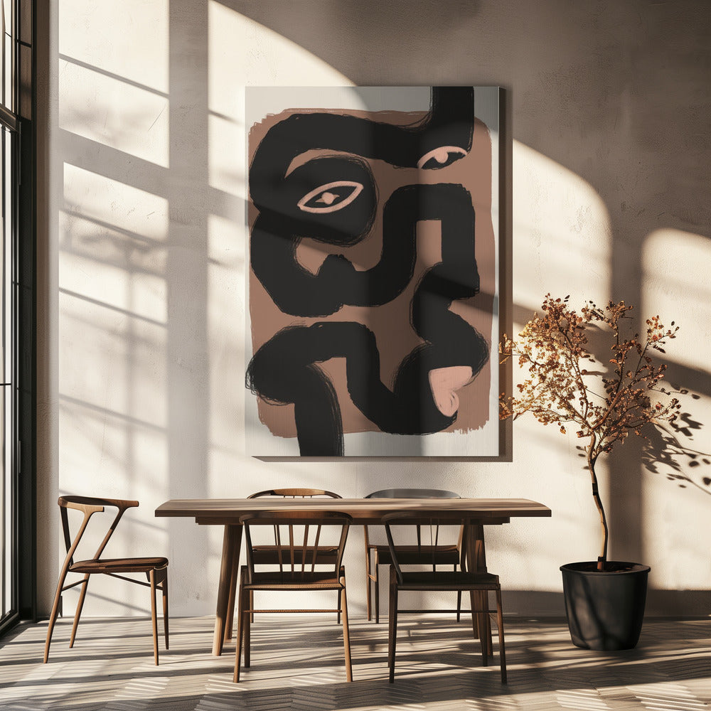 Abstract Zwart Portret | Canvas