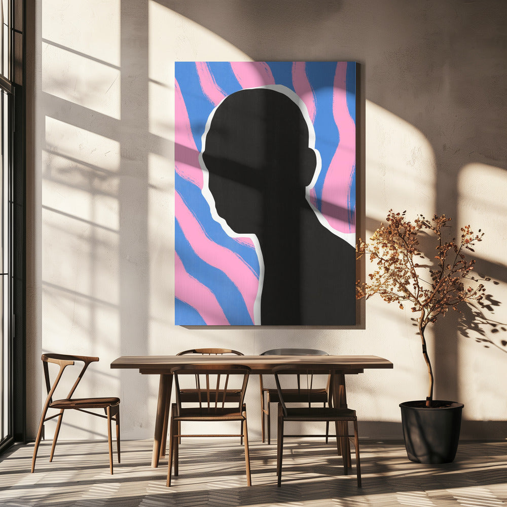 Anoniem portret in strepen | Canvas