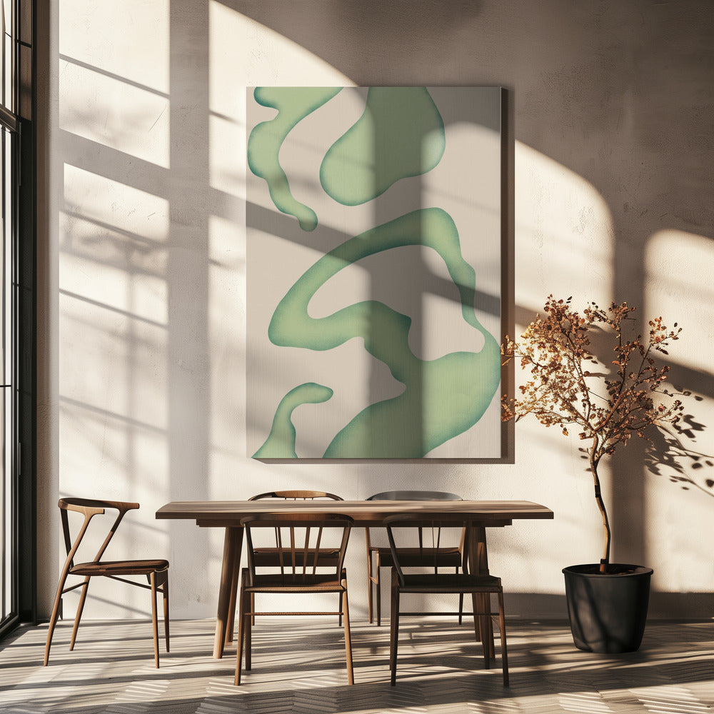 Vloeiende groene essentie | Canvas