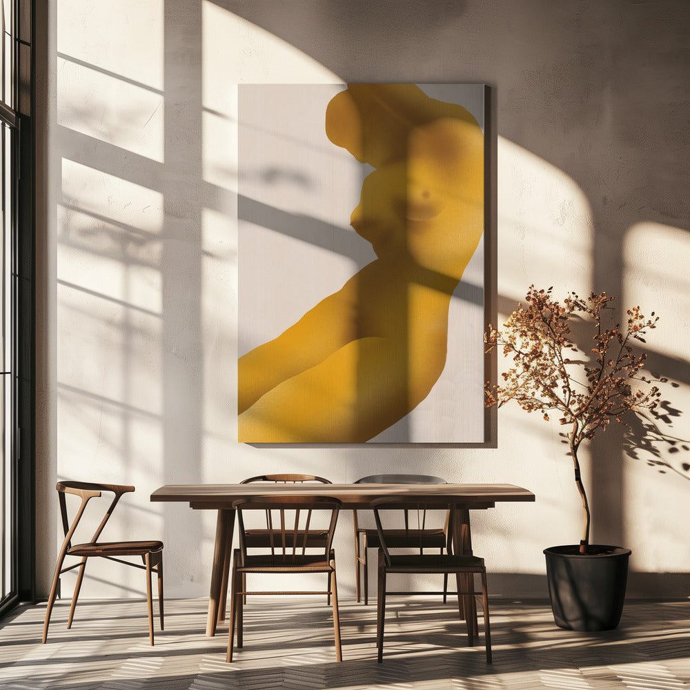Gouden kleur naakt abstract | Canvas