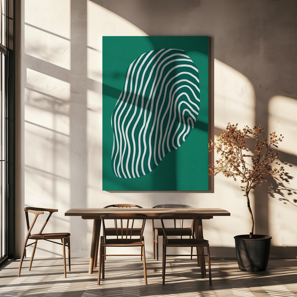 Lijnkunst opgesloten in ruimtegroen | Canvas