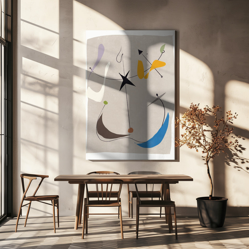 Minimalistische lijnen en kleurrijke vormen | Canvas