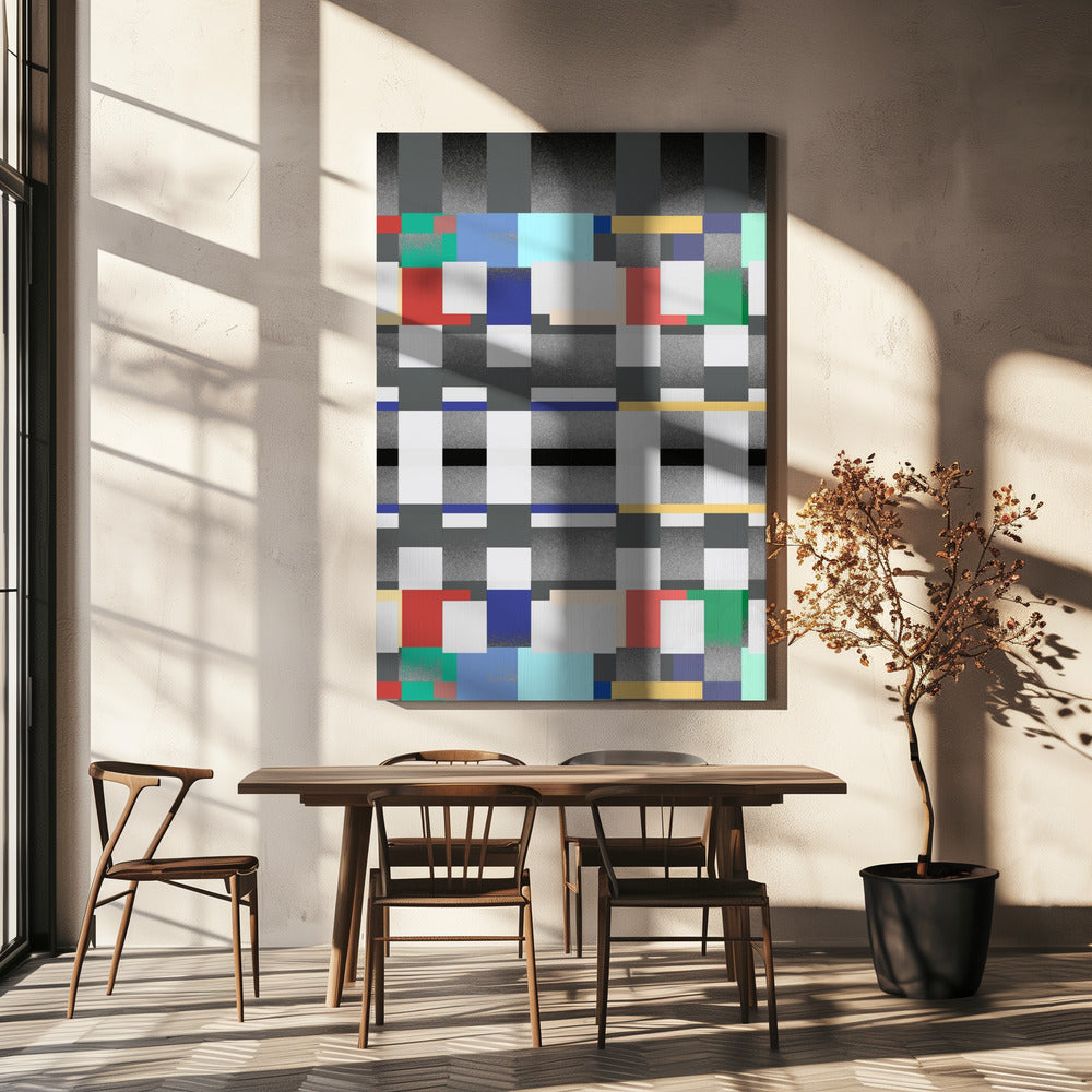 Abstract ontwerp met een rasterpatroon | Canvas