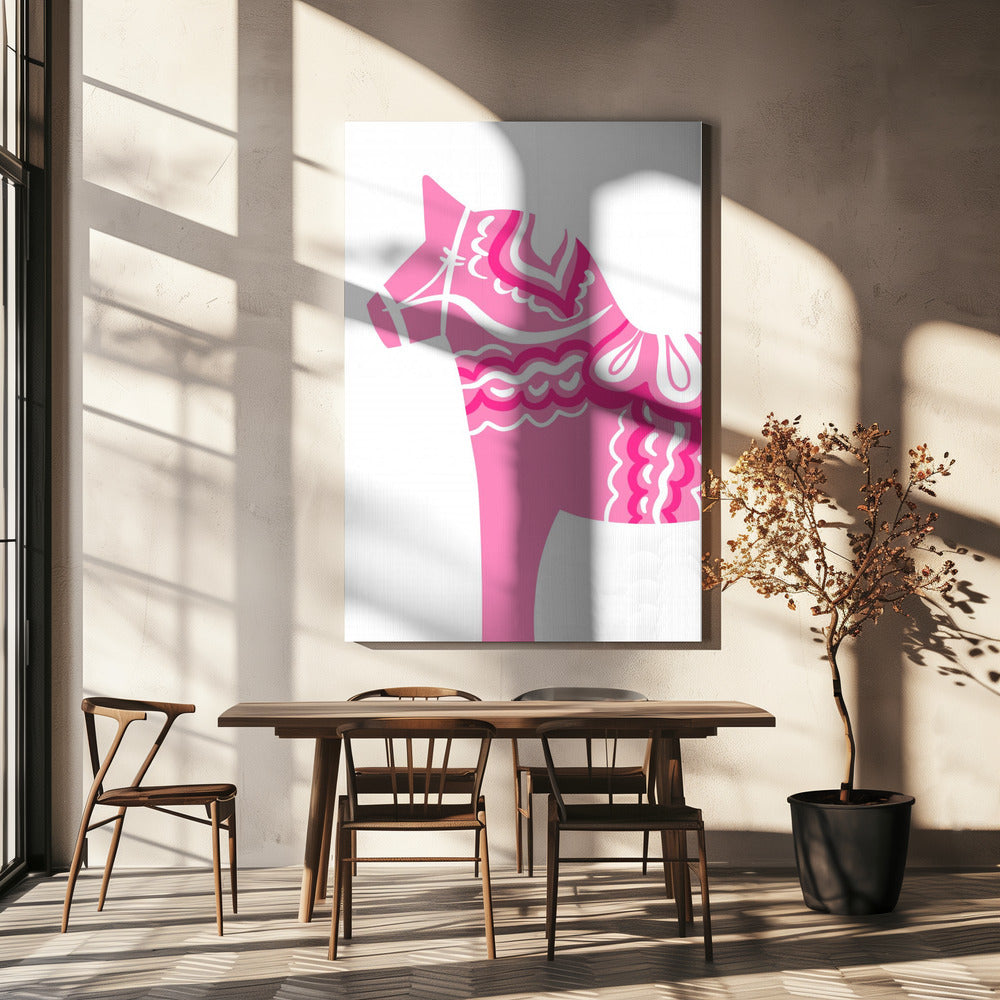 Roze Dala-silhouet | Canvas