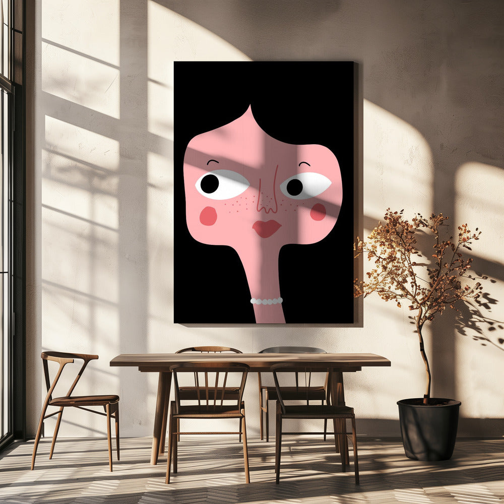 Eigenzinnig roze gezicht | Canvas