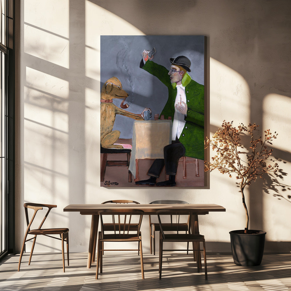Humorkaartspel met hond vintage | Canvas