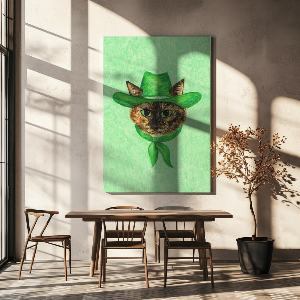 Tilly de Cowgirl Tortie Cat | Canvas