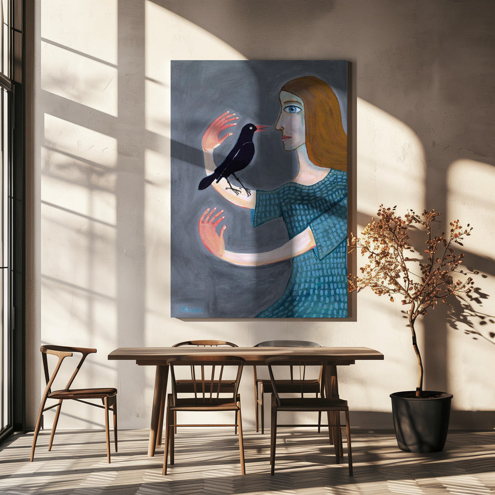 Dame met twee linkerhanden | Canvas